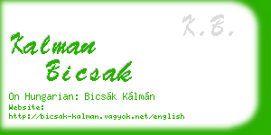 kalman bicsak business card