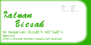 kalman bicsak business card